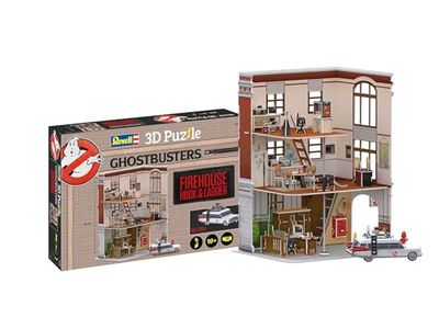 Revell Ghostbusters 3D-pussel | Officiellt licensierad brandstation | 130 delar för fans och samlare | samlarobjekt främjar kreativitet | enkla instruktioner | Från 10 år