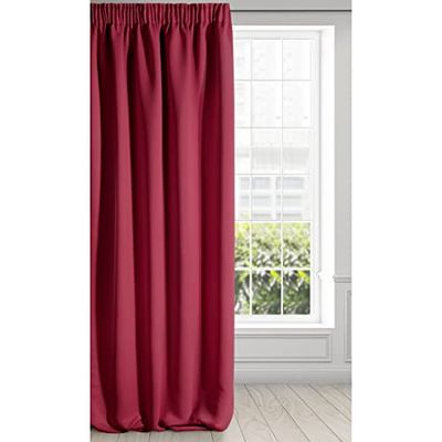 Eurofirany Logan Rideau Occultant Extra Long - 1 Unité, Passe-Tringle, Galon Fronceur, Blocage de la Lumière, Assombrissement de la pièce, Chambre à Coucher, Salon, 135x270 cm, Rouge