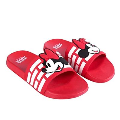 CERDÁ LIFE'S LITTLE MOMENTS Sandales d'Été pour la Plage pour Fille Imprimé avec Minnie et Le Support du Doigt-Licence Officielle Disney, Bleu, 33 EU