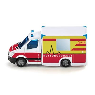 siku 1536, Ambulancia, Metal/Plástico, Rojo/Amarillo/Blanco, Versátil, Vehículo de juguete para niños