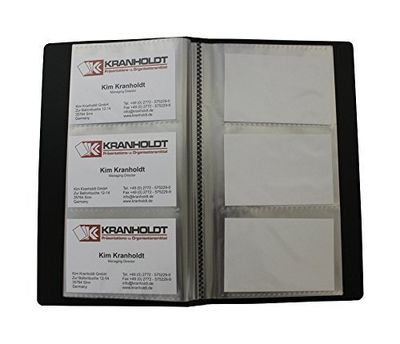 Exxo by HFP Business Card File with Document Wallets 210x120mm Black
