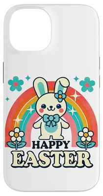 Easter Rabbit Rainbow Retro Aesthetic Happy Easter Case for iPhone 14