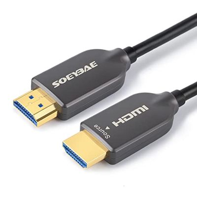 SOEYBAE Glasvezel HDMI-kabel 10m, HDMI-kabel 4K 2.0, ondersteunt 4K 60Hz, 18Gbps, HDCP 2.2, 3D, HDTV, compatibel met PS5 Blu Ray Xbox 360 PS4 PS3 PC