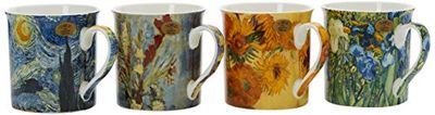 Lesser & Pavey Ceramic Mug | Van Gogh Conjunto de 4-12 x 8 x 9 cm, acessório, multicolor, 9 cm, 4