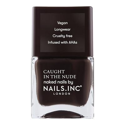 Nails Inc - COPACABANA BEACH Vernis à ongles - Teinte brune foncée- Formule nourrissante avec AHA pour ongles hydratés - Pinceau large pour nail art optimal - Vegan, Longue durée & Cruelty Free