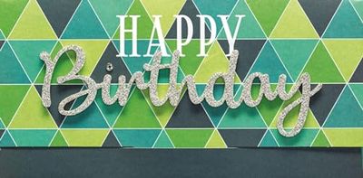 Perleberg Birthday Card Lettering Surprise Happy Birthday 11 x 22 cm