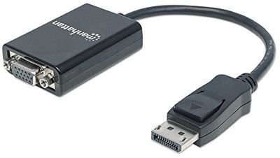 Manhattan DisplayPort naar VGA converterkabel (DisplayPort-stekker naar HD15-bus 15 cm actief) zwart 151962