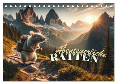 Abenteuerliche Ratten (Tischkalender 2025 DIN A5 quer), CALVENDO Monatskalender: Jeden Monat KI-generierte Ratten in abenteuerlichen Szenen