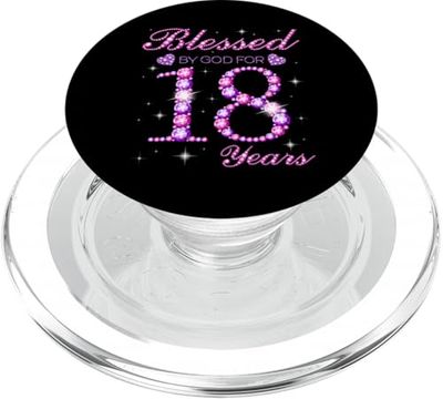 Blessed By God For 18 Years Old 18th Birthday Party PopSockets PopGrip for MagSafe
