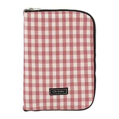 Porte-documents Bébé Rosy Fontaines - Idéal pour stocker des documents importants - Design élégant avec fermeture éclair 0-rose poudré
