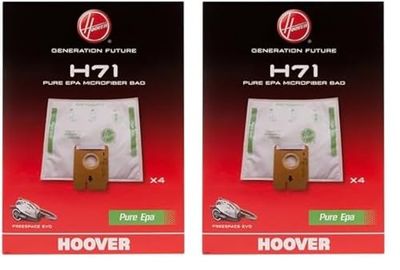 Hoover H71 Sacs pour Aspirateur - Originaux - en Microfibre - Pure EPA - Compatibles avec l’Aspirateur Traîneau Hoover Freespace Evo - 4 Pièces. (Lot de 2)