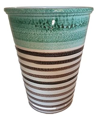 Ceramiche Angela Rinaldi (Altezza cm 15 diametro cm 13, verde+ linee doppie)