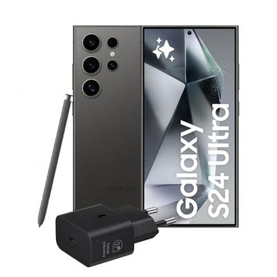 SAMSUNG Galaxy S24 Ultra Smartphone AI, Caricatore incluso, Display 6.8'' QHD+ Dynamic AMOLED 2X, Fotocamera 200MP, RAM 12GB, 256GB, 5.000 mAh, Titanium Black [Versione italiana]