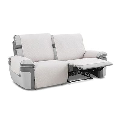 MAXIFUNDAS-Cubre Sofá Acolchado Relax 2 Plazas Slam, Marfil. Salvasofá Repelente a líquidos y con Reverso Antideslizante.