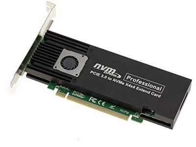 Kalea-INFORMATIQUE Tarjeta controladora M2 PCIe 3.0 x16 para 4 Unidades SSD M.2 NVMe M Key. Perfil Alto y bajo. Conjunto de Chips ASM2824.