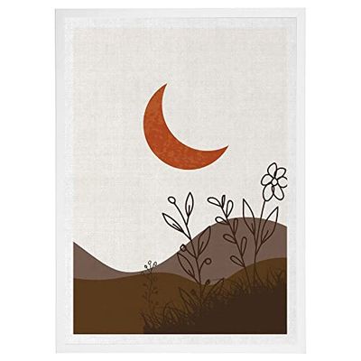 Arterby's® - Premium Poster Quadro Cornice Tela Canvas Dipinto Mood - Arte Astratta Moderna Paesaggio - Made in Italy - HD Tela con Cornice Semplice Bianca 40x50 cm A003 D0018