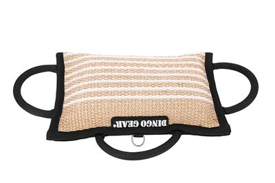 Dingo Gear Coussin de Morsure pour Entraînement K9, Obéissance, IGP, Sessions de Morsure pour Chiens des Forces Spéciales, Coin Renforcé avec 3 Poignées, Jute Naturel, Dureté - Souple (S00520)