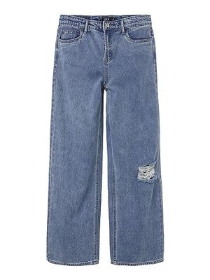 Name It Nlfnoizza DNM Hw raka byxor noos jeans, Medium blå denim, 170 cm