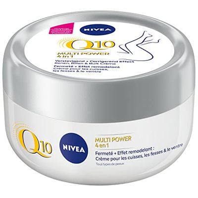 NIVEA Q10 Baume corporel 4-en-1 Fermeté + Remodelant (1 x 300 ml), Soin du corps raffermissant et intensément hydratant, Crème pour le corps au Q10 et Extrait de Soja