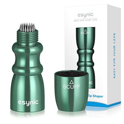 eSynic 3 in 1 Punta per Stecca da Biliardo, Snooker e Biliardo, Punta per Stecca da Biliardo, Strumento 3 in 1, Strumento 3 in 1 – Shaper, Scuffer, aeratore, Verde Scuro