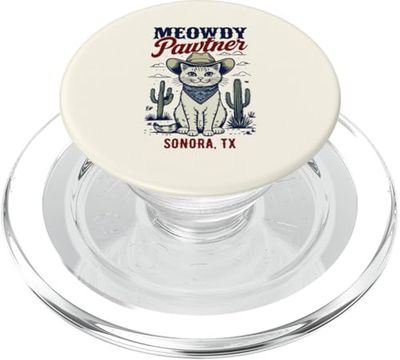 Sonora TX USA - Divertido diseño de gato Meowdy Pawtner PopSockets PopGrip para MagSafe