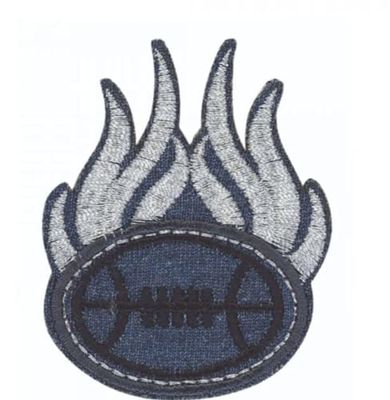 HKM 10236834 patches, blauw/zilver, 48 mm x 60 mm