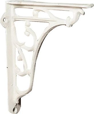 Biscottini Wall Shelf in Cast Iron W19.5 x D5.5 x H19.5 cm - Shelf with Handmade Finish - Heavy Duty Shelves - Shelf Antique White Finish - Home Decor