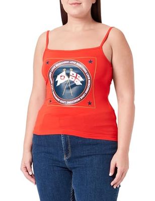 Love Moschino Dames Tight Fit Tank Top, RED, 44, rood, 44