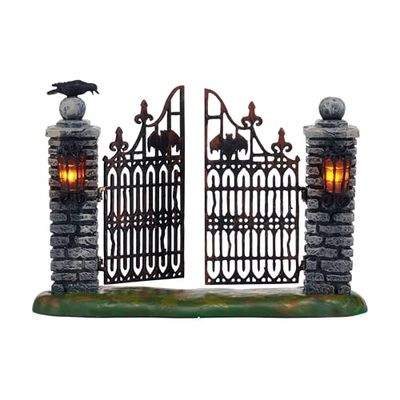 Departement 56 Halloween Dorp Spookachtig Smeedijzeren Poort Accessoire Figurine, 4.53 inch