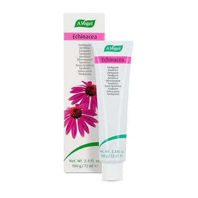 A.Vogel Dentaforce Echinacea | Extractos de Plantas Frescas | Aceites Esenciales | Dentífrico Sin Laurisulfato de Sodio y Sin Fluor | Cuidado Bucal Natural |100 gramos