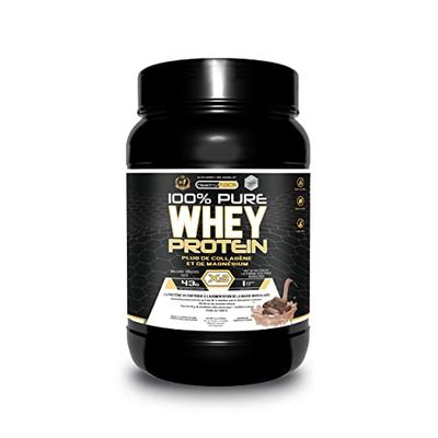 Healthy Fusion, 100% Whey Protein | Protéine Pure avec Collagène & Magnésium | Tonifie, Augmente la Masse Musculaire & Aide à la Récupération | Saveur Chocolat | 1000g