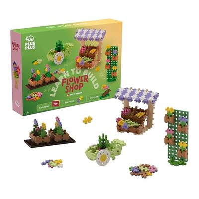 PLUS PLUS - Learn to Build - Floristería - 600 Piezas - Bloques de construcción, Juguetes educativos para niños, Viajes, Juguetes de Viaje, Fabricados en Dinamarca