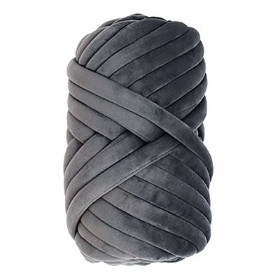 Casaphoria Filato grosso per lavori a maglia a mano e braccia, filato gigante super morbido, per coperte e cuscini fai da te (grigio scuro, 1 kg/45 metri)