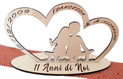 Regalo romantico per innamorati, perfetto per anniversario o San Valentino - panchina degli innamorati personalizzata in legno