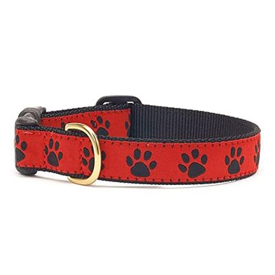 Up Country Reb-C-XS Collier pour Chien Motif Patte Rouge/Noir XS étroit (1,6 cm)