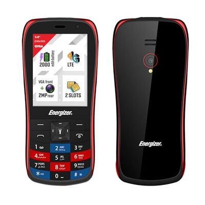 Energizer E284S Mobile Phone, UK Model, Black and Red