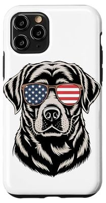 Patriotic Labrador Retriever Dog American Flag Sunglasses Case for iPhone 11 Pro