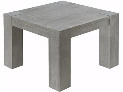 Domus Scandinavia Minnie Tavolino Basso, Legno Massiccio, Grau Gebürstet, 70 x 70 x 40 cm