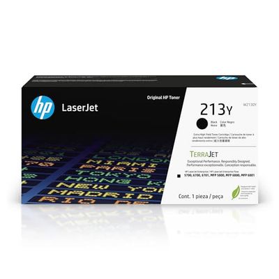 HP 213Y W2130Y, Negro, Cartucho Tóner de Alta Capacidad Original, de 18000 páginas, para impresoras HP LaserJet Enterprise 5700, 5800, 6700, 6701, 6800, 6801