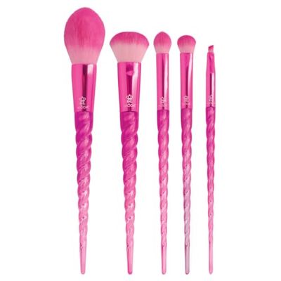 MODA Royal & Langnickel Juego de brochas de maquillaje de tamaño completo, 5 piezas, incluye pinceles para colorete, complejidad, sombra abovedada, arrugas y ángulo, rosa