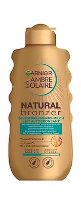 Garnier kräm för självsolbränna, bronserande lotion för en naturlig och fläckfri solbränna, Ambre Solaire Natural Bronzer mjölk, 1 x 200 ml