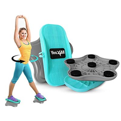 Yes4All TSR9 Draai- en vorm-oefenmachine, nieuwe generatie tailledraaischijf, Ab Twister-bord, draaischijf-oefening, draaibord, trainingsapparatuur voor thuis voor gewichtsverlies - (grijs/blauwgroen)