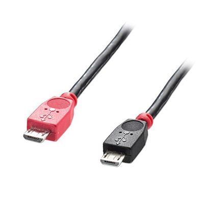 LINDY USB 2.0 OTG Cable - Black, Type Micro-B to Micro-B, 1m