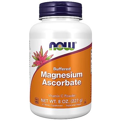 Now Foods, Magnesium Ascorbate, 227g de Poudre végétalienne, Testé en Laboratoire, Vitamine C, Minéraux, Sans Gluten, Sans Soja, Végétarien