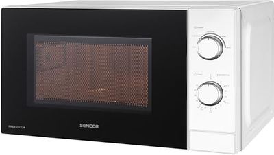 Sencor Forno a Microonde Piccolo, EasyClean, 20L - Microonde Rapido 700W, 5 Livelli di Potenza, Piatto rotante 25.5cm, Timer fino a 35min, Funzione di Scongelamento igienico - Bianco