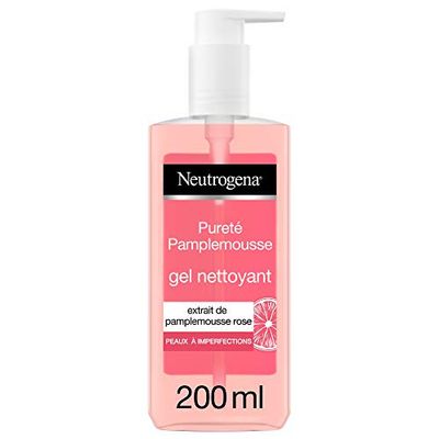 Neutrogena Gel Nettoyant Visage au Pamplemousse Rose, Anti-Imperfections, 1 Flacon Pompe de 200 ml