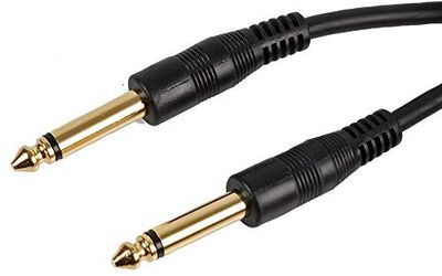 "Pro Signal PSG00086 6.35mm (1/4") Mono Jack Plug to Plug Lead, 10m, Black"