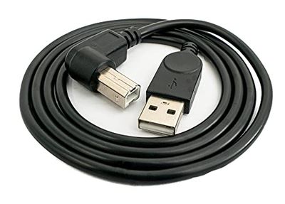 SYSTEM-S USB 2.0 kabel 100 cm type B stekker naar A stekker hoek adapter in zwart