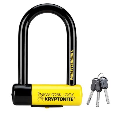 KRYPTONITE (002178/997986) Anti-Roubo U Nova Iorque FAHGETTABOUDIT MINI (83 x 153) AMARELO Cadeado U, Adultos unissexo, 9,3 cm - 15,3 cm