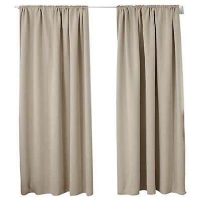 WOLTU Lot de 2 Rideaux 135x245cm occultants décoration Suspension avec Passe-Tringle Rideau Isolant intérieur Sable